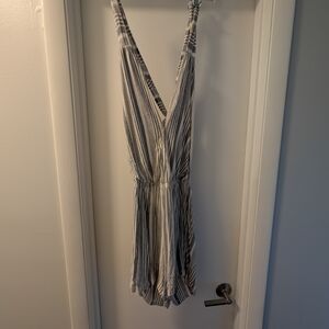 Striped V-Neck Jumpsuit